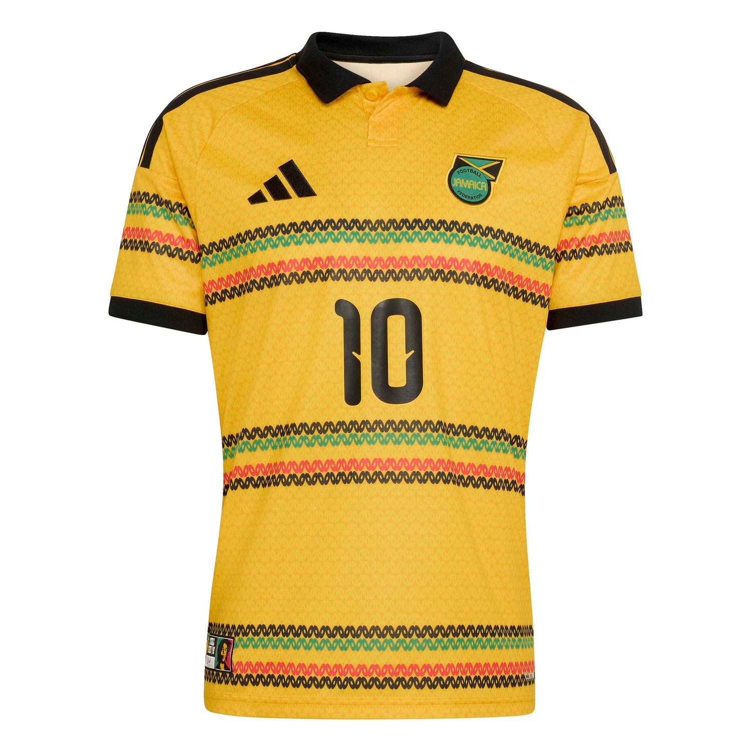 Adidas Mens Jamaica 26 x Bob Marley Home Jersey - Gold by Denim Exchange