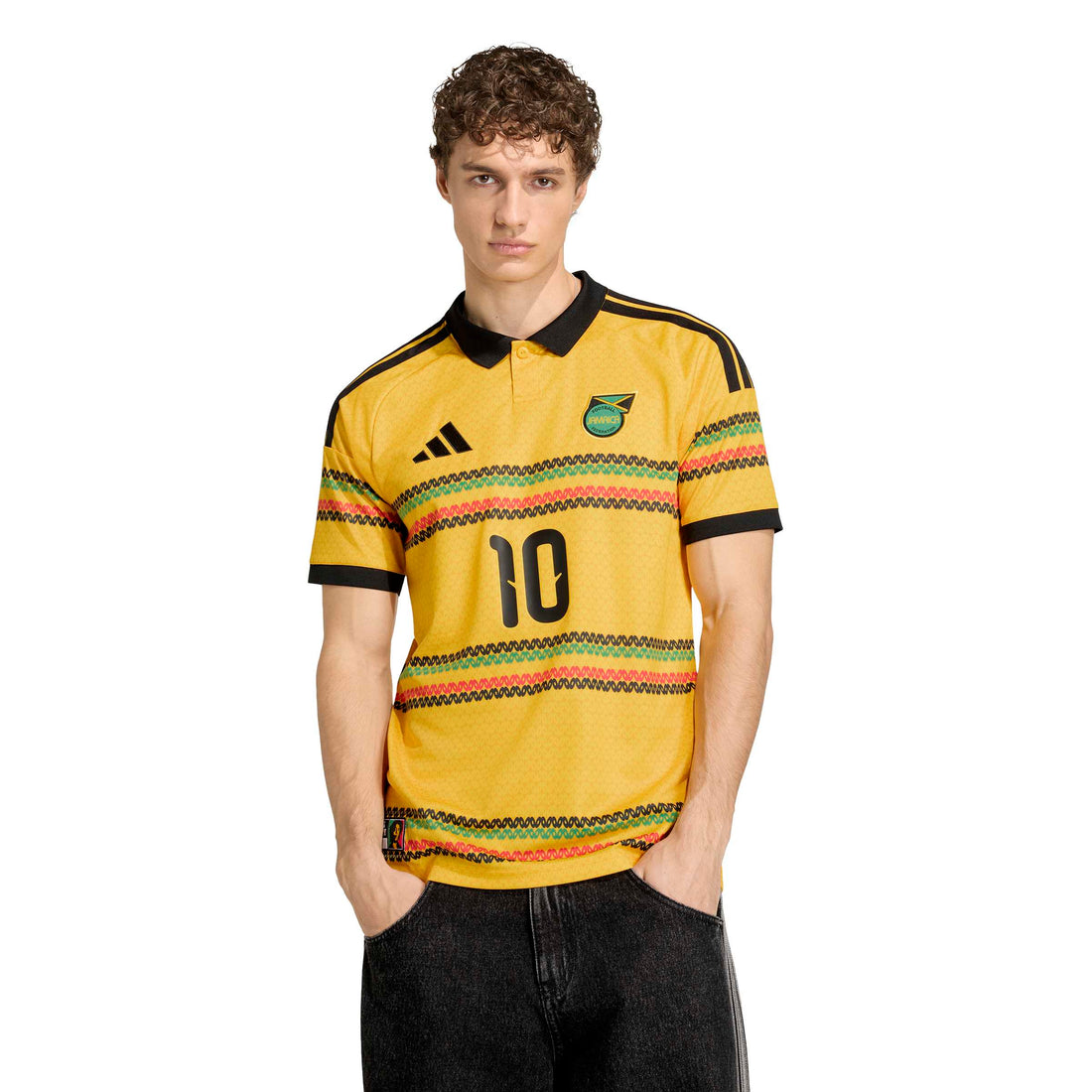 Adidas Mens Jamaica 26 x Bob Marley Home Jersey - Gold by Denim Exchange