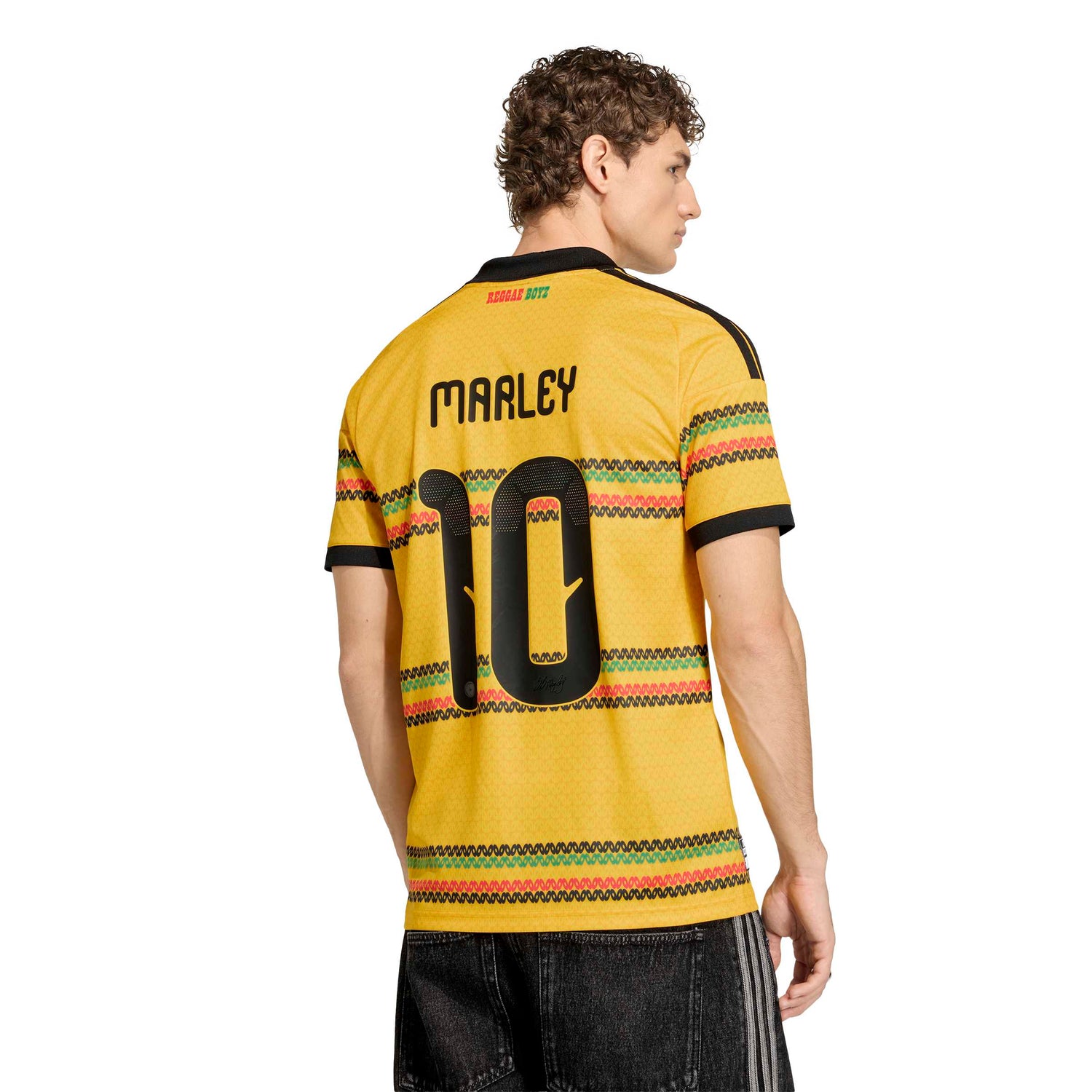Adidas Mens Jamaica 26 x Bob Marley Home Jersey - Gold by Denim Exchange