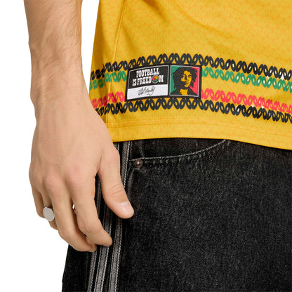 Adidas Mens Jamaica 26 x Bob Marley Home Jersey - Gold by Denim Exchange