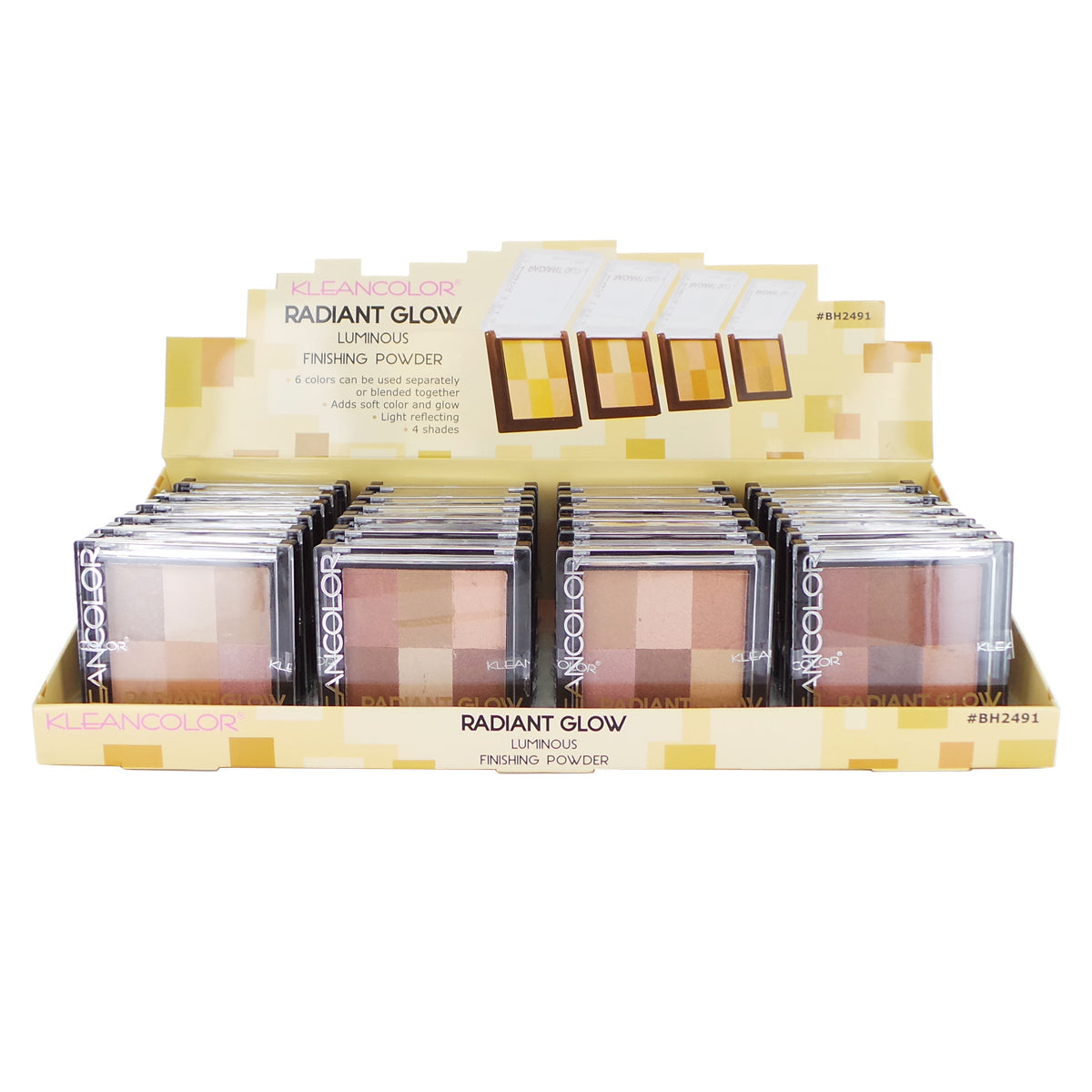 KLEANCOLOR Radiant Glow Luminous Finishing Powder Display Set, 24 Pieces - DestGlow