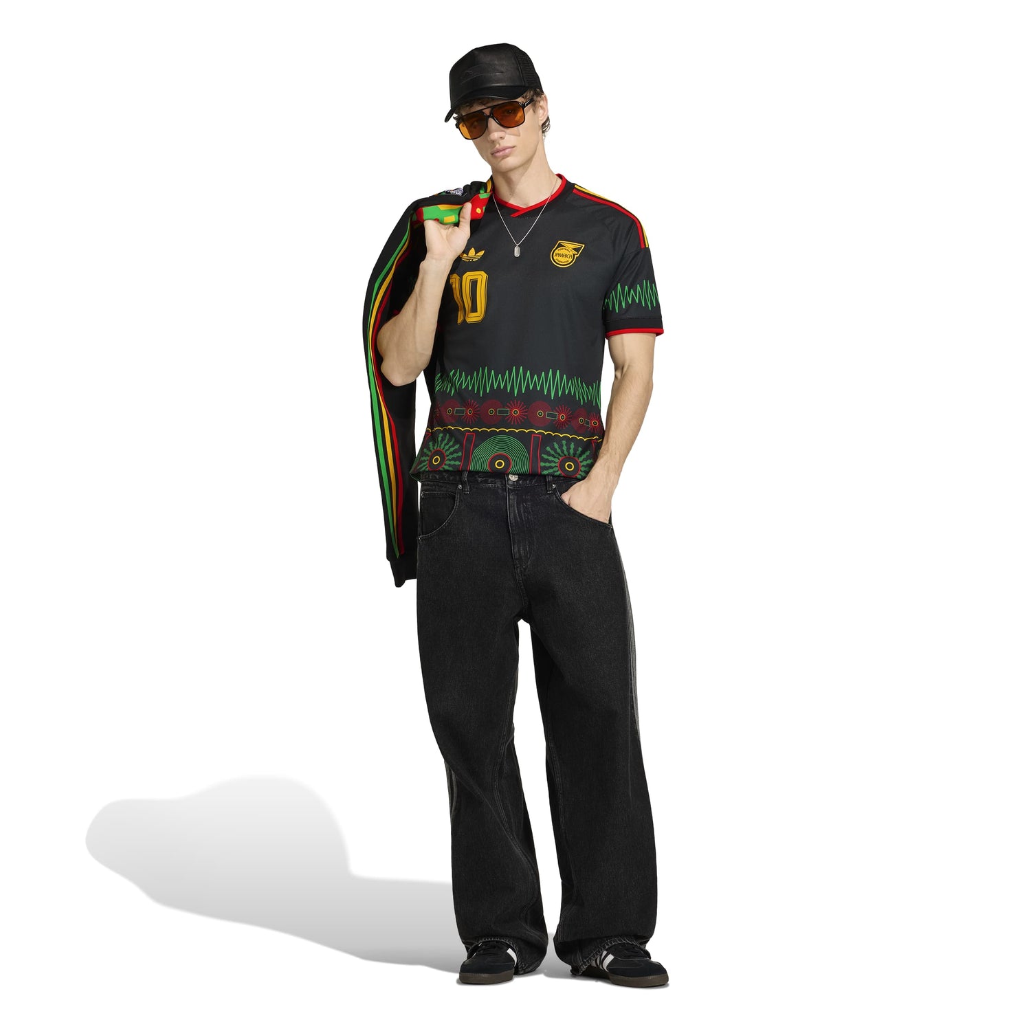 Adidas Mens Jamaica 26 x Bob Marley Away Jersey - Black by Denim Exchange