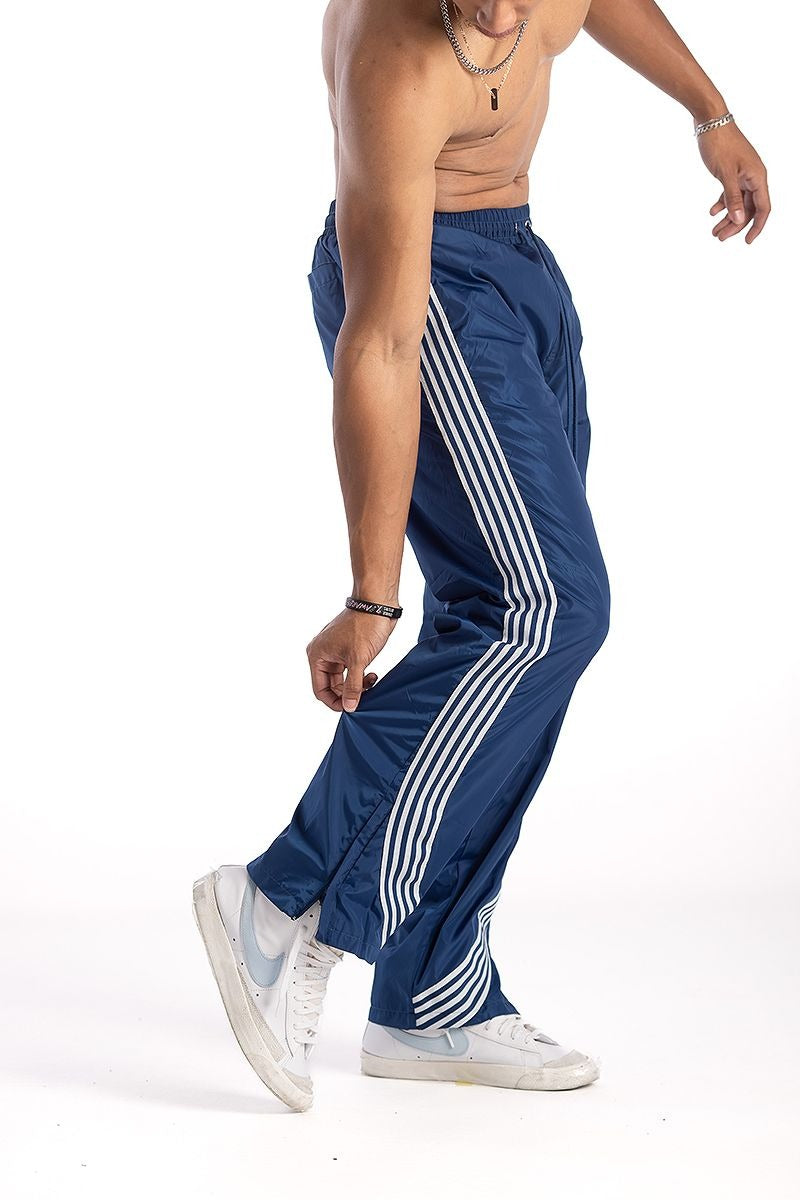 Kindred Nylon Sriped Pants - Navy by Denim Exchange