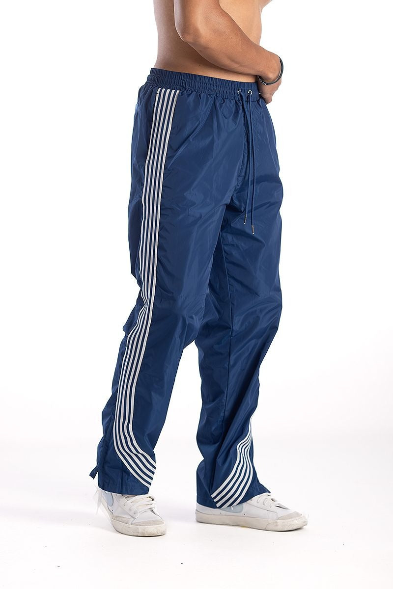 Kindred Nylon Sriped Pants - Navy by Denim Exchange