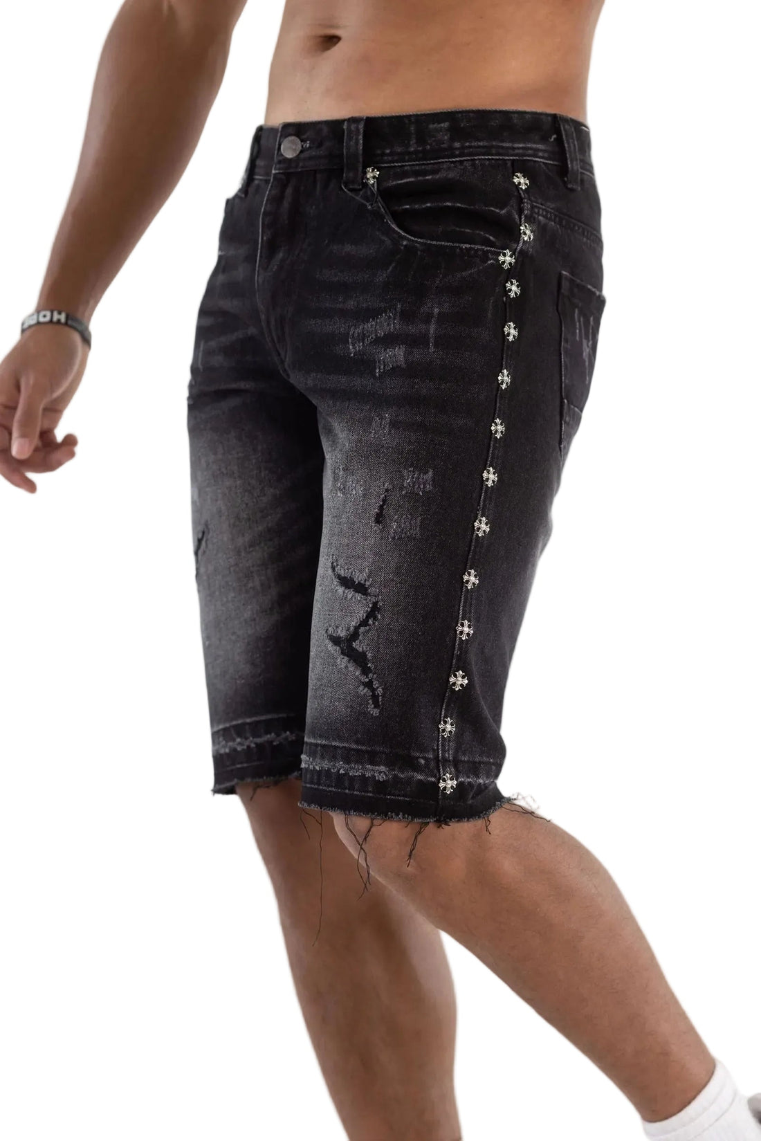 Kindred Premium Stud Shorts - Black by Denim Exchange