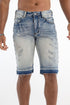 Kindred Premium Stud Shorts - Blue by Denim Exchange