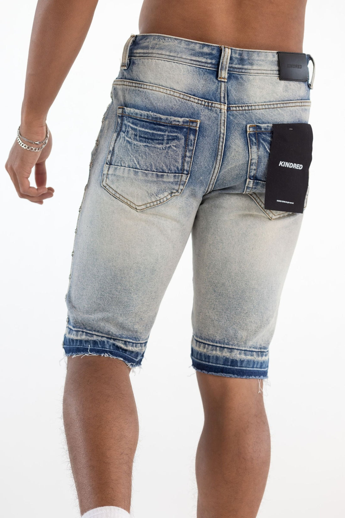 Kindred Premium Stud Shorts - Blue by Denim Exchange