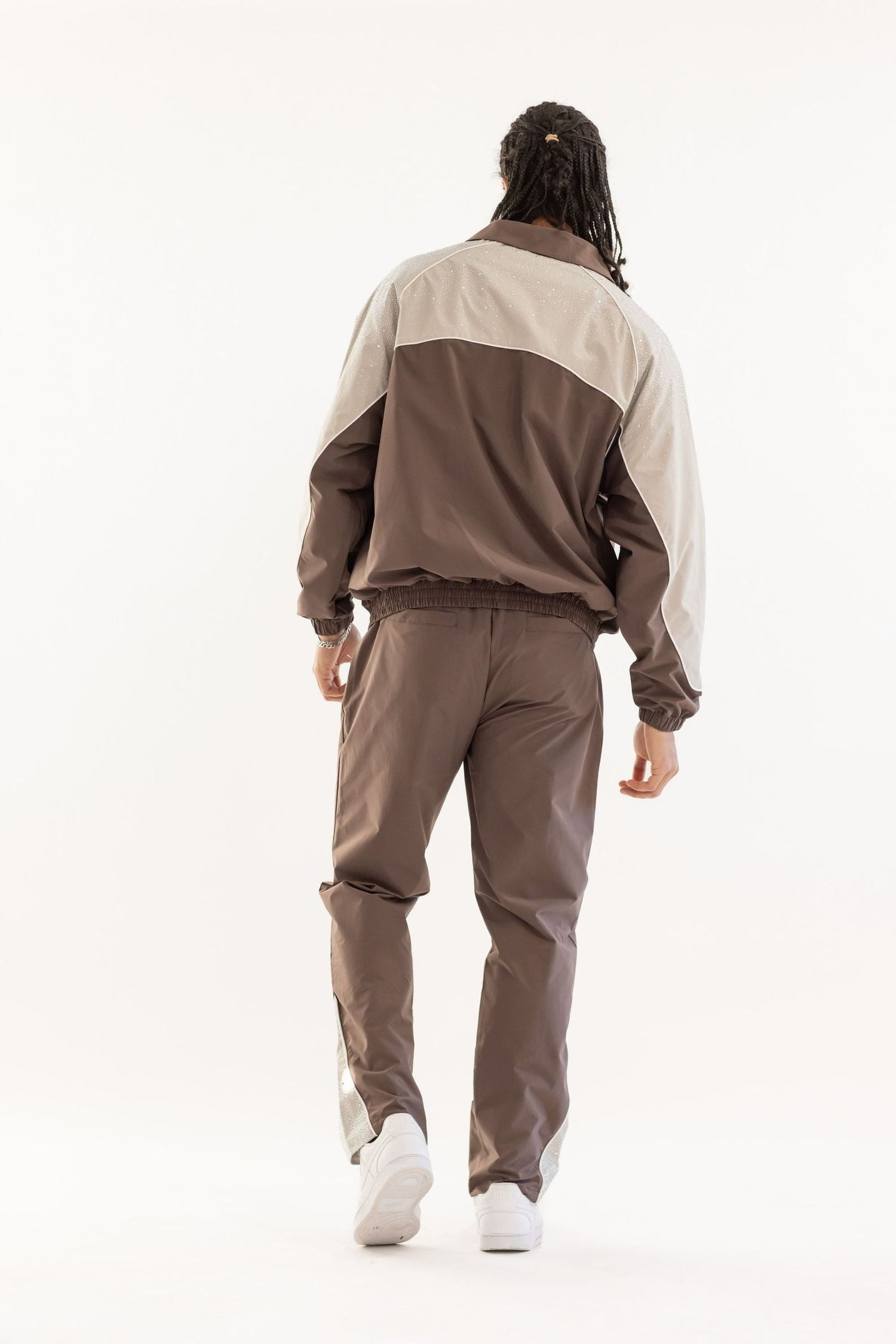 Kindred Rhinestone Track Suit - Brown/Khaki by Denim Exchange
