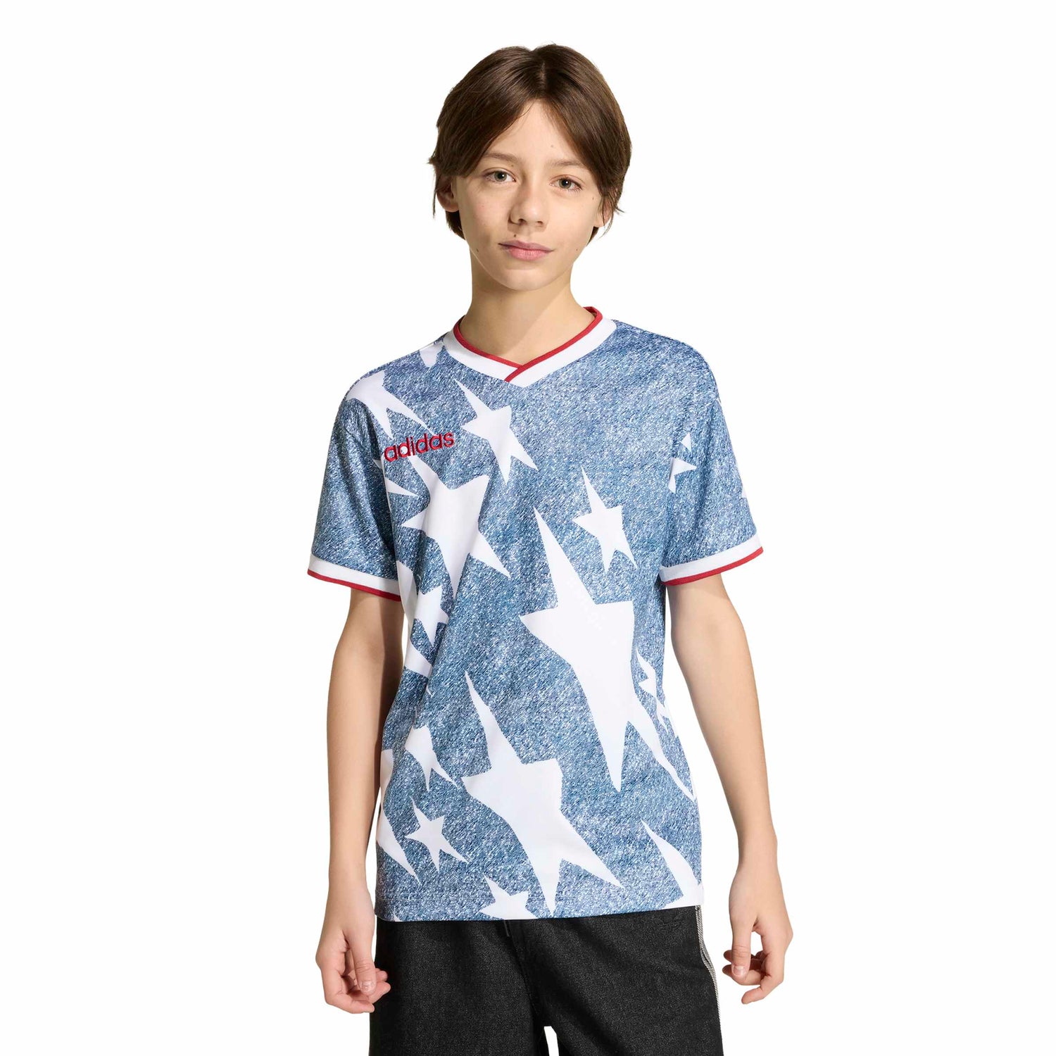 Adidas Kids Denim Graphic Jersey - Blue by Denim Exchange