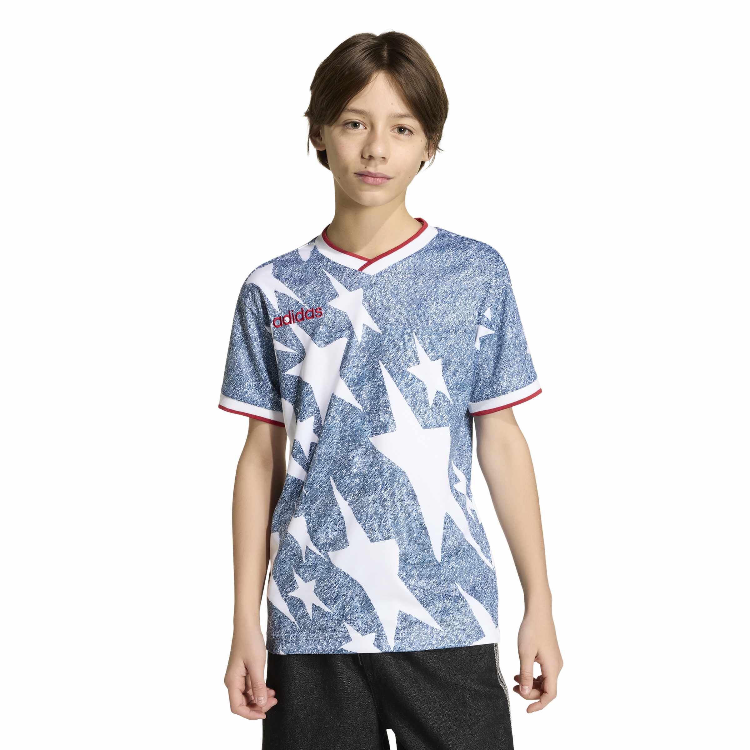 Adidas Kids Denim Graphic Jersey - Blue by Denim Exchange