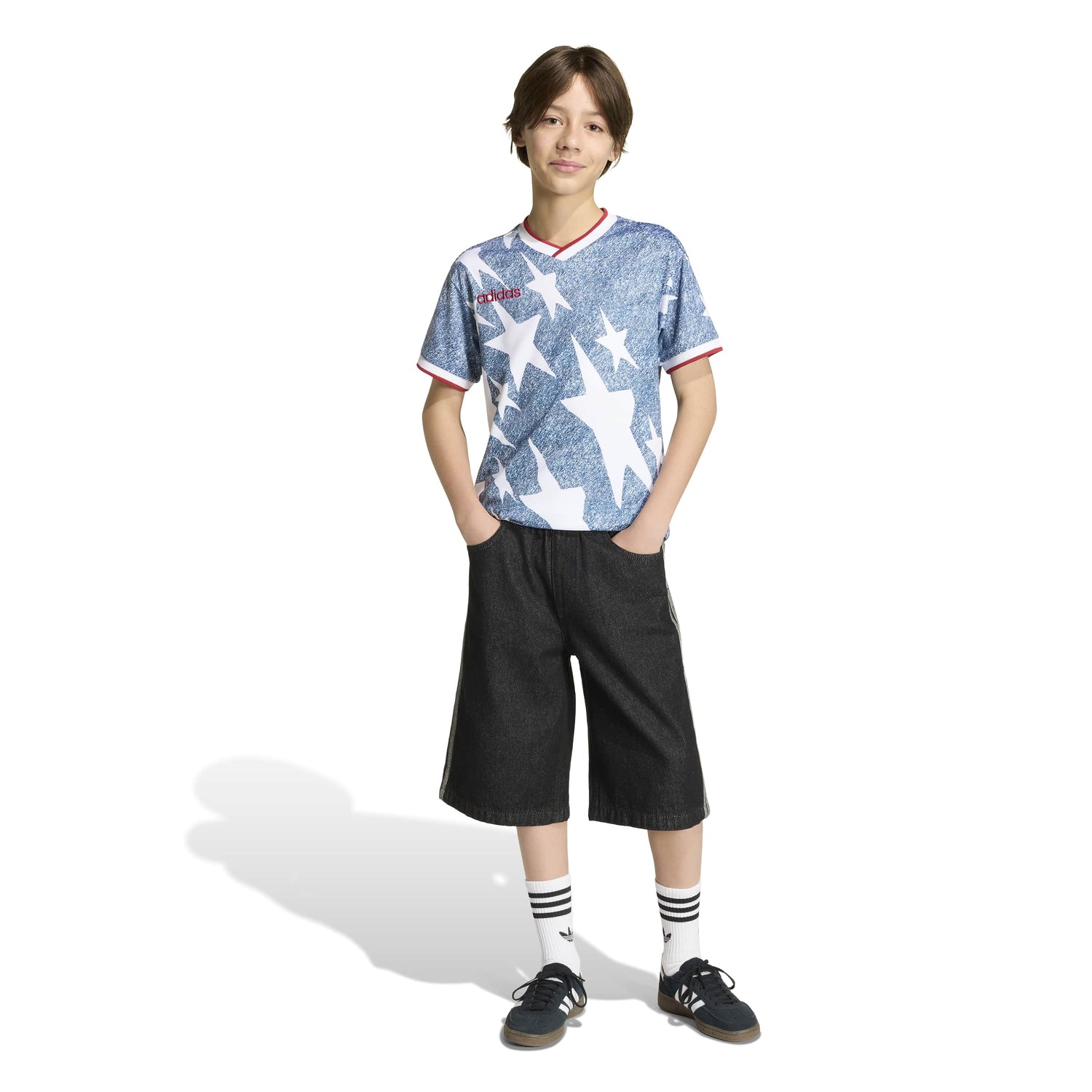 Adidas Kids Denim Graphic Jersey - Blue by Denim Exchange