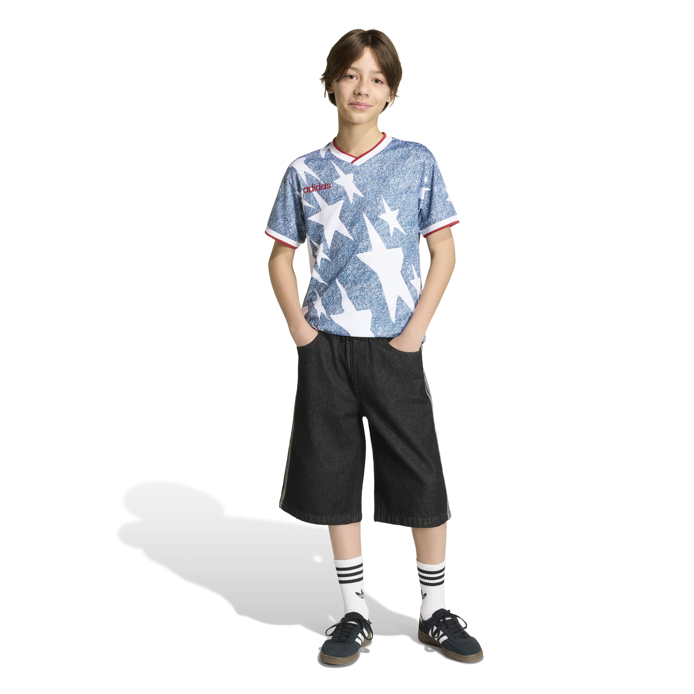 Adidas Kids Denim Graphic Jersey - Blue by Denim Exchange