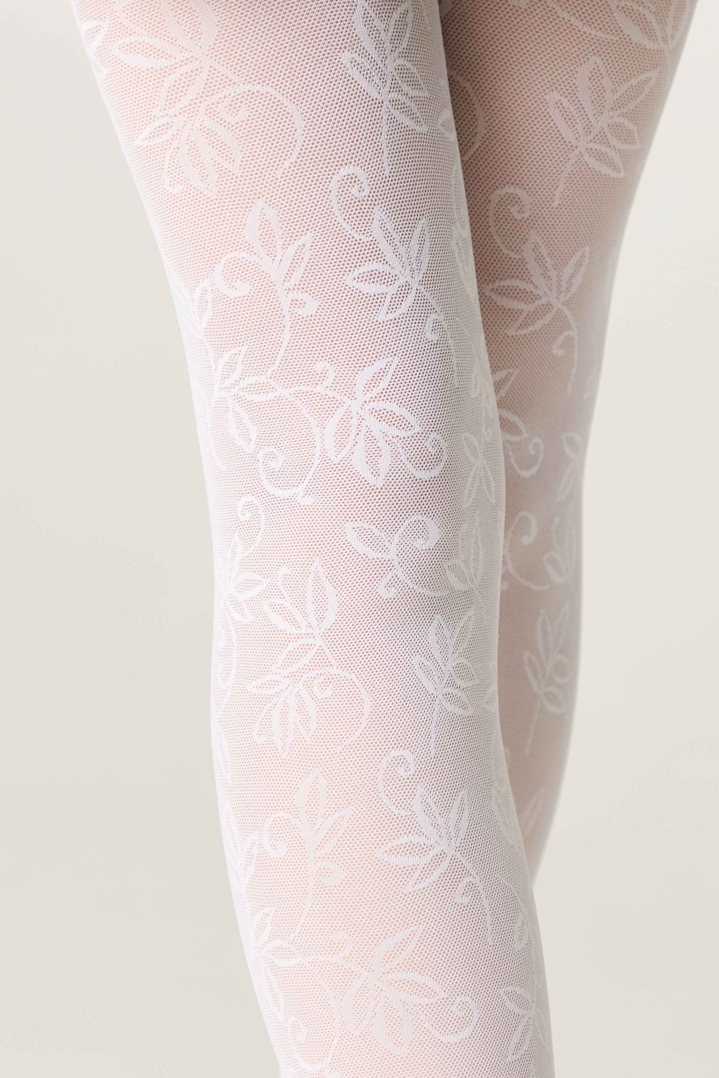 Conte Tights for girls Ketty 40 Den - Floral Pattern