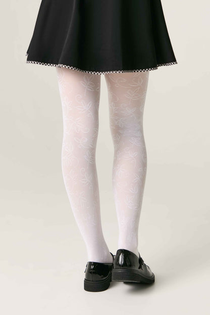 Conte Tights for girls Ketty 40 Den - Floral Pattern