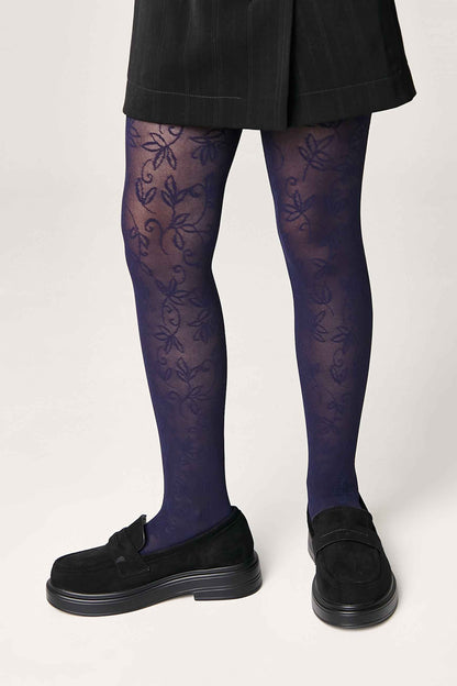 Conte Tights for girls Ketty 40 Den - Floral Pattern