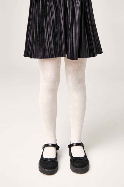 Conte Tights for girls Ketty 40 Den - Floral Pattern