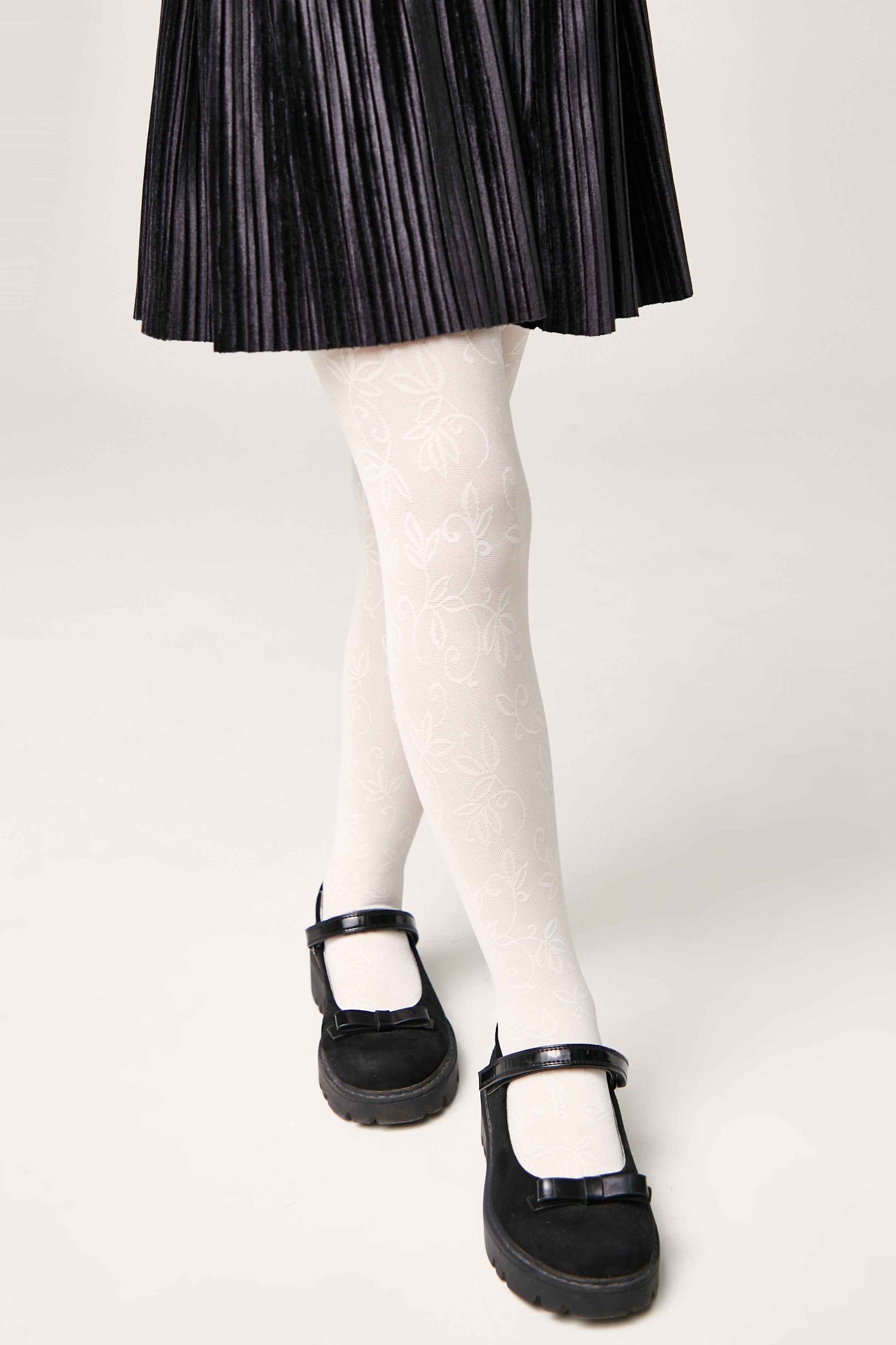 Conte Tights for girls Ketty 40 Den - Floral Pattern