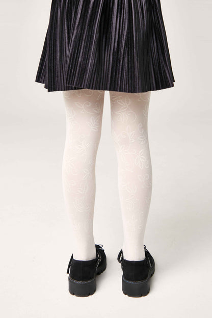Conte Tights for girls Ketty 40 Den - Floral Pattern