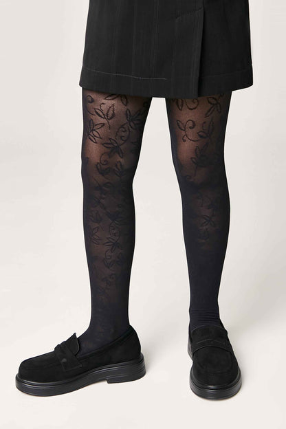 Conte Tights for girls Ketty 40 Den - Floral Pattern