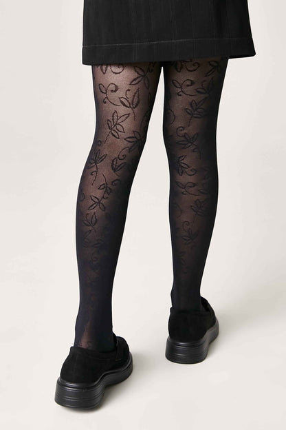 Conte Tights for girls Ketty 40 Den - Floral Pattern