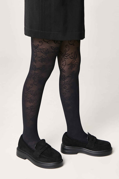 Conte Tights for girls Ketty 40 Den - Floral Pattern