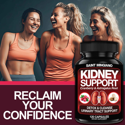 Kidney Support Cleanse Detox &amp; Repair -120 Capsules - Cranberry &amp; Astragalus Root Pills