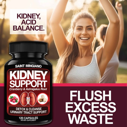 Kidney Support Cleanse Detox &amp; Repair -120 Capsules - Cranberry &amp; Astragalus Root Pills