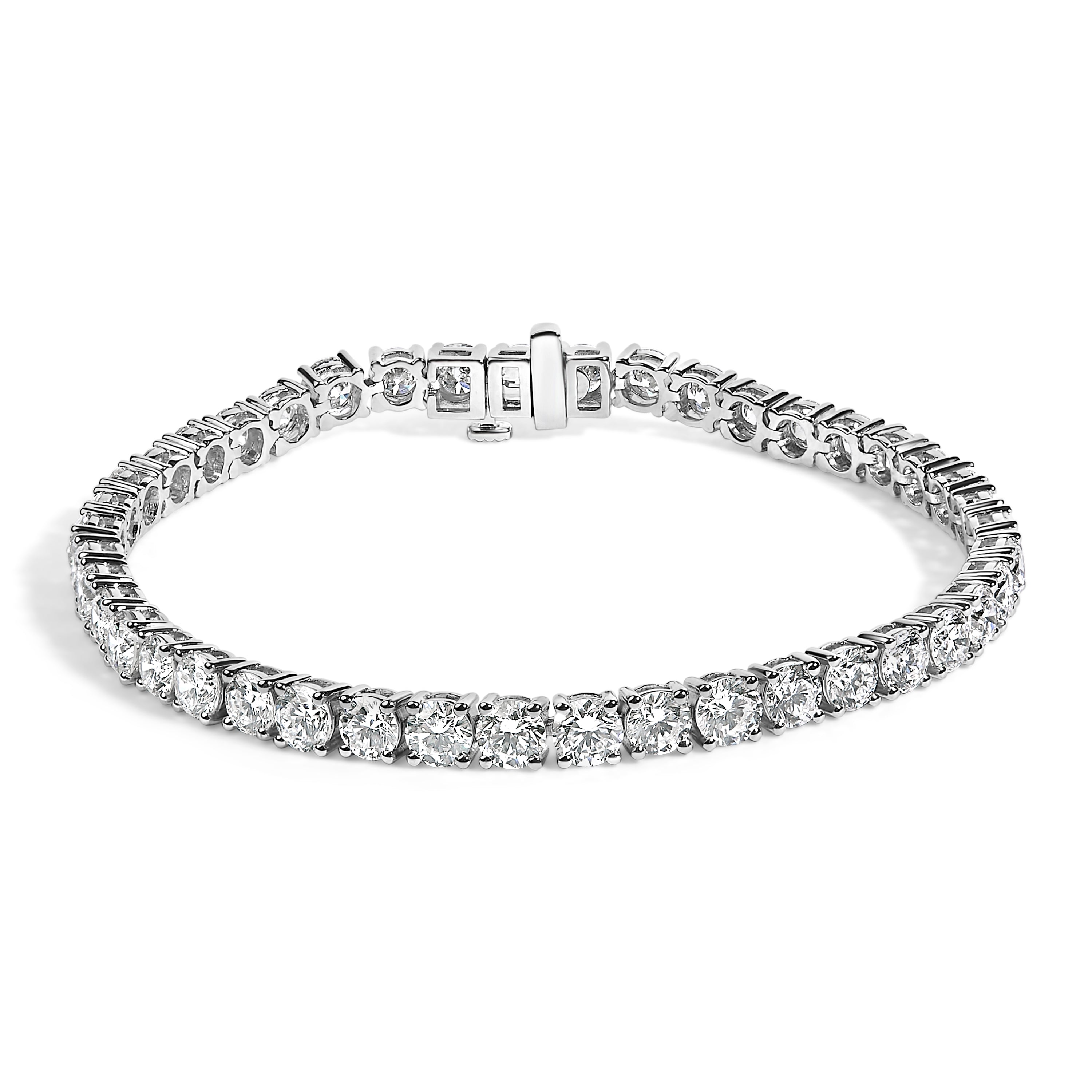 IGI Certified 14K White Gold 6.0 Cttw Lab Grown Diamond Tennis Bracelet  DestGlow