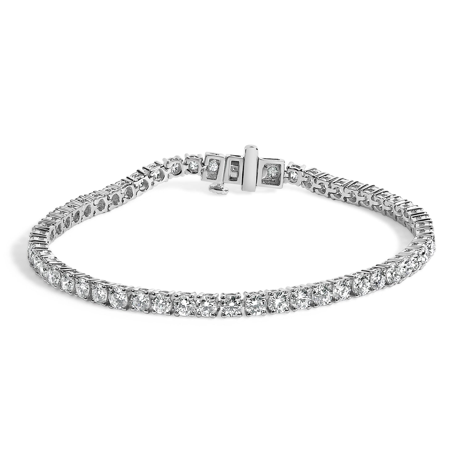 IGI Certified 14K White Gold 6.0 Cttw Lab Grown Diamond Tennis Bracelet  DestGlow