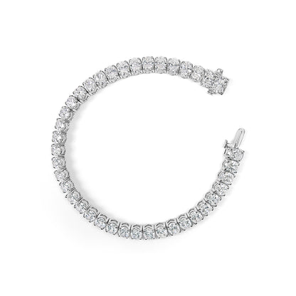 IGI Certified 14K White Gold 15.0 Cttw Oval Cut Lab Grown Diamond Tennis Bracelet  DestGlow