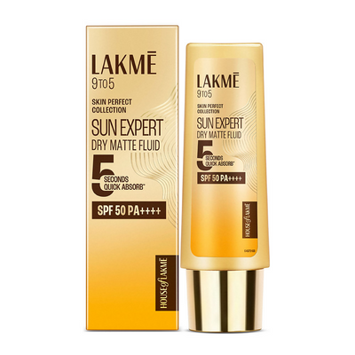 Lakme Sun Expert Dry Matte Fluid SPF 50 PA++++ Sunscreen With 1% Niacinamide & Ceramide