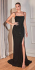 Cinderella Divine KV1063 Rhinestone Embellished Stretch Satin Gown by DiscountDressShop