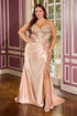 Ladivine KV1136C Strapless Sweetheart Draped Satin Fitted Plus Size Gown by DiscountDressShop