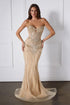 Ladivine KV1139 Strapless Sweetheart Beaded Bodice Mermaid Gown by DiscountDressShop