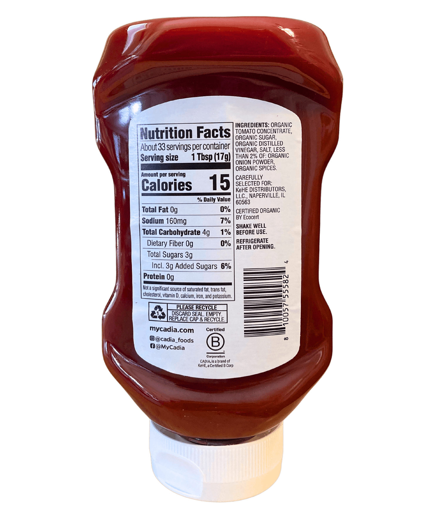 Ketchup, Organic, Cadia by Country Life Natural Foods