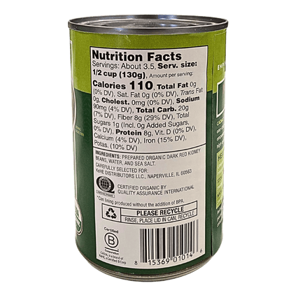 Kidney Beans, Red, Organic, Cadia by Country Life Natural Foods