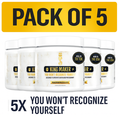 King Maker Pack of 5, 13-in-1 Anabolic Supplement for Men to Increase Stamina, Lean Muscle Growth &amp; Recovery, N.O. Booster with Tongkat Ali (LJ100), 120 Capsules - accessories