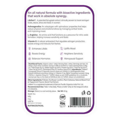 Wellbeing Nutrition Melts Into Her Desire Libifem + L-Arginine Strips - Mixed Fruit Flavor