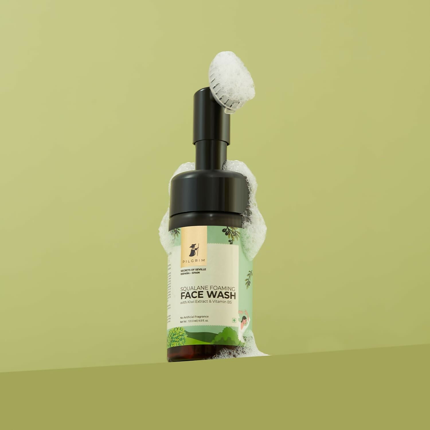 Pilgrim Spanish Foaming Face Wash With Kiwi Extracts &amp; Aloe For Skin Hydration