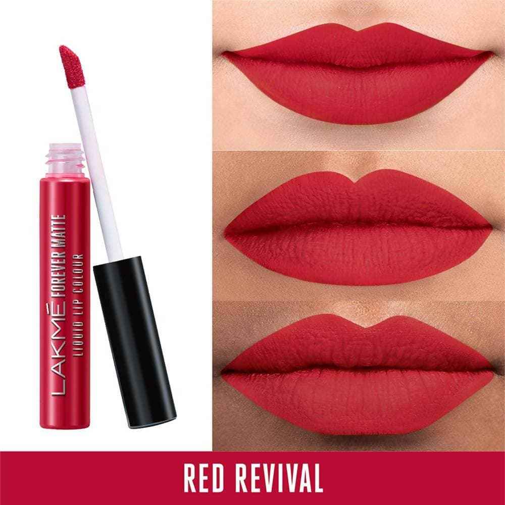 Lakme Forever Matte Liquid Lip Colour - Red Revival