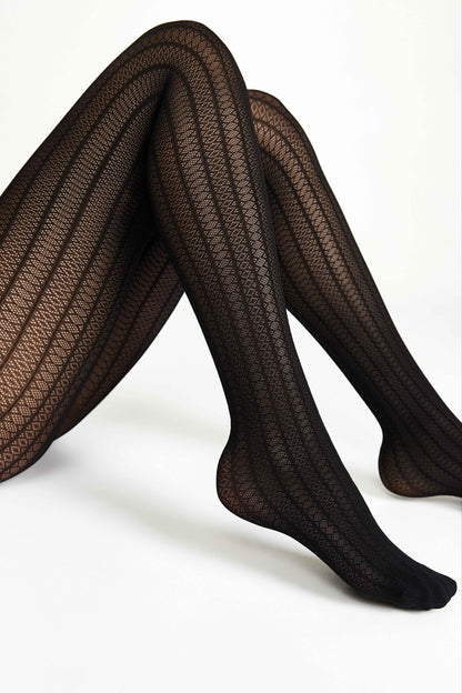 Fantasy Tights Conte Lacy Line - Lace Pattern and Stripes