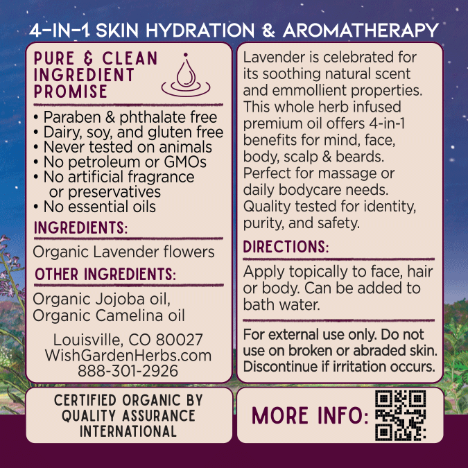 Lavender Oil Calm &amp; Hydrate by WishGarden Herbs