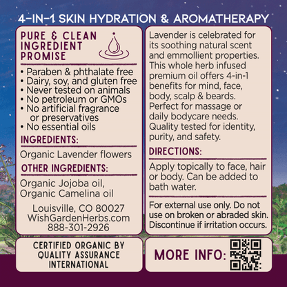Lavender Oil Calm &amp; Hydrate by WishGarden Herbs