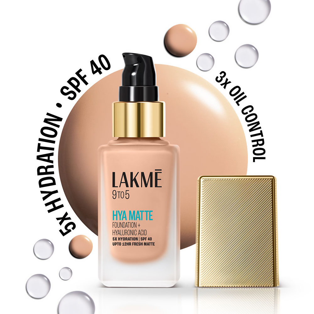 Lakme 9to5 Hya Matte Foundation + Hyaluronic Acid - Warm Sand