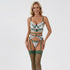 Emerald Bloom Embroidered Lingerie 4 Piece Set by Lingerie By Coco