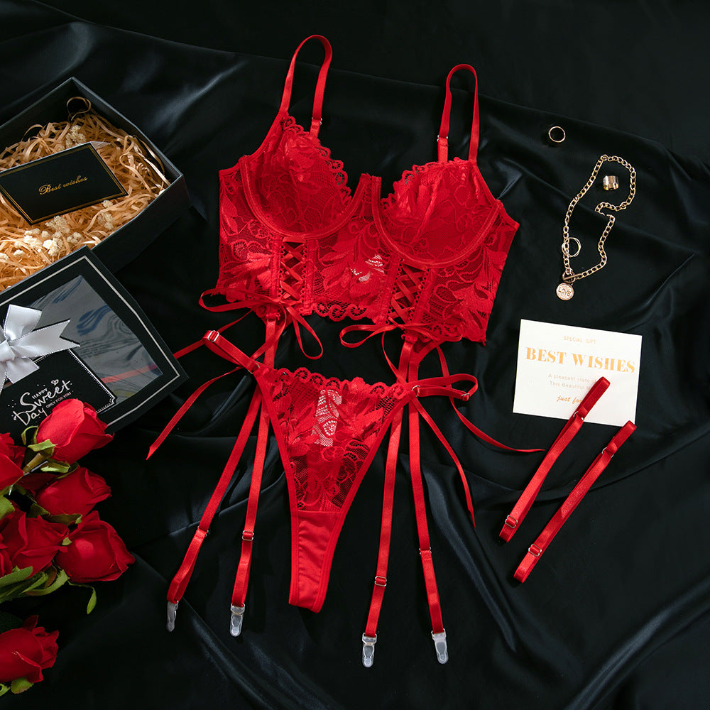 Lust Lace Corset 3 Piece Lingerie Set by Lingerie By Coco