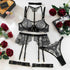 Enchanting Lace Harness 5 Piece Lingerie Set - lingerie & underwear
