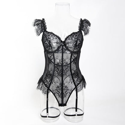 Maison de Minuit Lace Garter Bodysuit