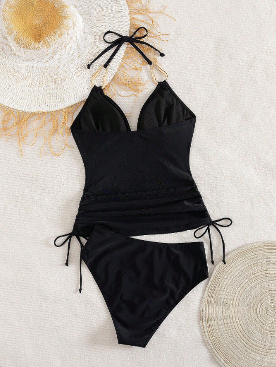 Noir Contour Tankini Set Sculpting Swimwear For Flattering Fit