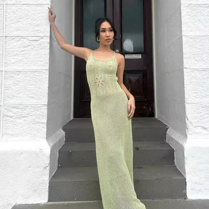 Isla Crochet Maxi Cover Up With Breathable Open Weave